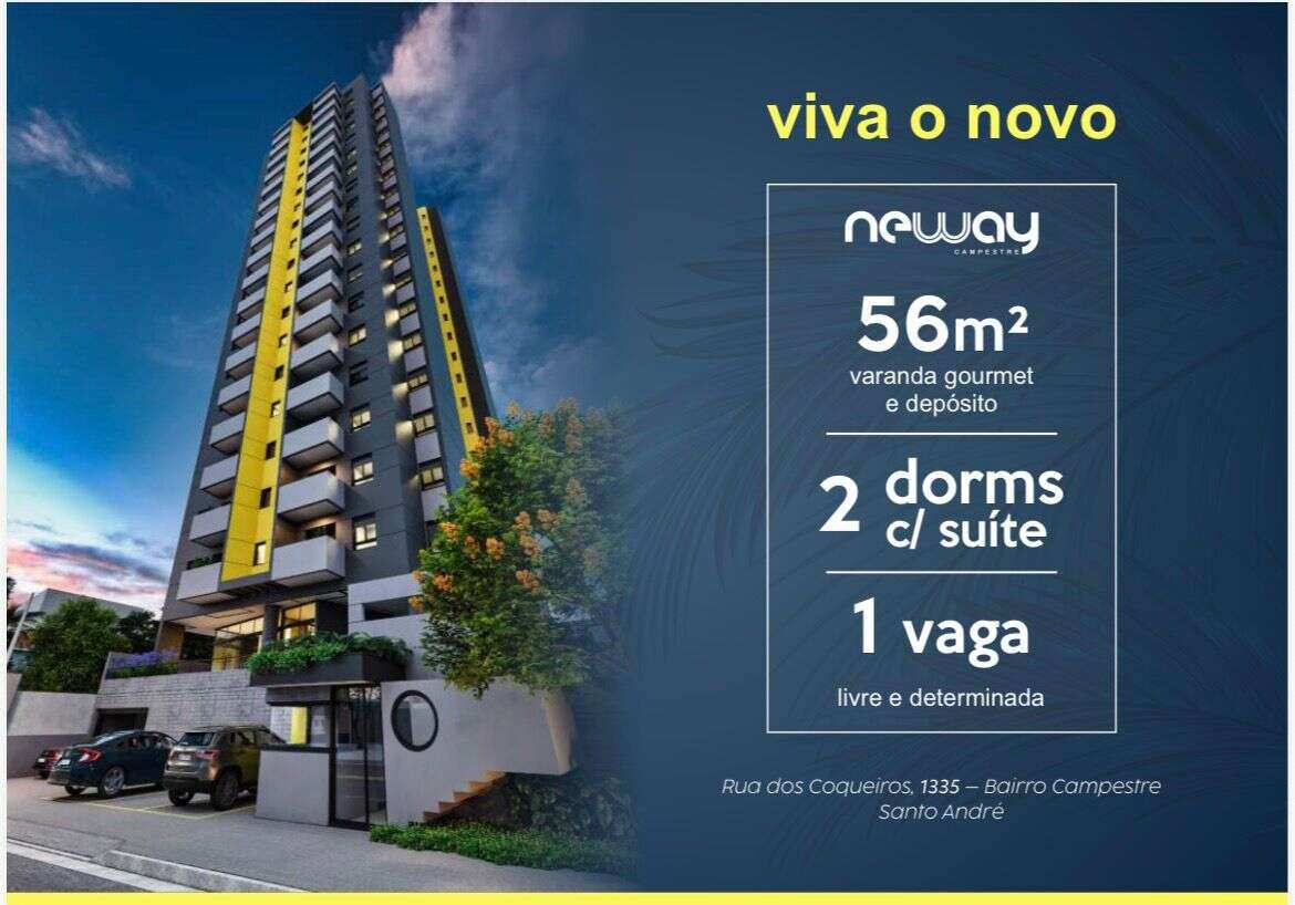 Apartamento à venda com 2 quartos, 56m² - Campestre,Santo André