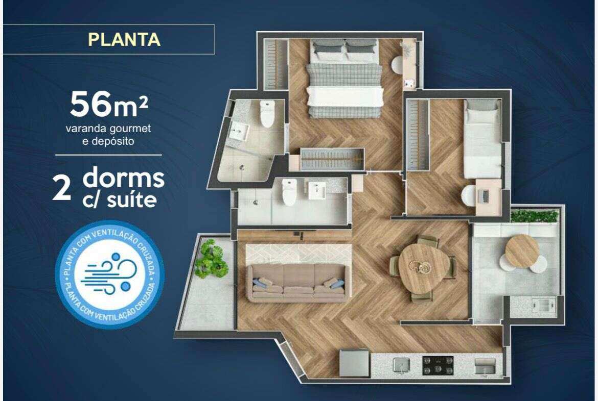 Apartamento à venda com 2 quartos, 56m² - Campestre,Santo André